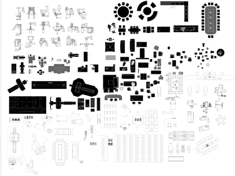 医疗器械器材CAD图块图例施工图集cad施工图