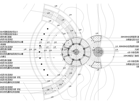 小广场 景观铺装平面图cad施工图