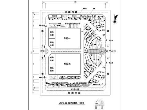 产业园区建筑规划总平面CAD施工图cad施工图cad施工图