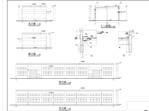 丙类工业厂房仓库建筑CAD施工图cad施工图