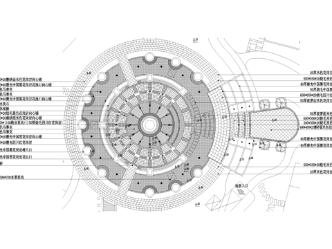 中心广场 景观铺装平面图cad施工图