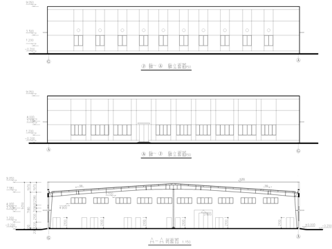 单层纺织厂钢结构车间厂房工业建筑CAD施工图集cad施工图