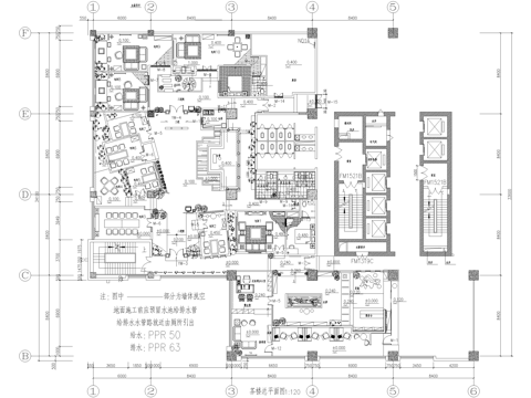 茶馆 茶室茶吧平面图 茶楼 总平面顶面地面cad施工图
