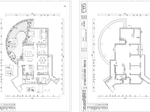 四室一厅样板间大平层 大露台 最新全套施工图设计cad施工图