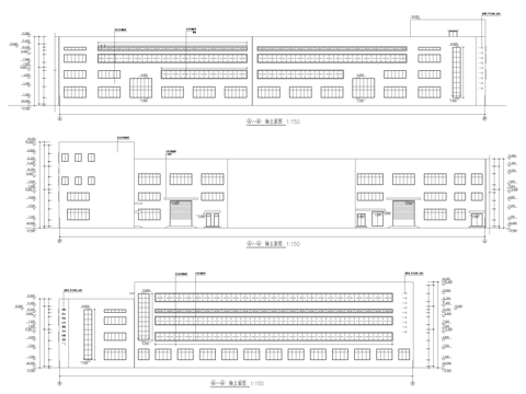 模具塑料厂三层厂房车间工业建筑CAD施工图cad施工图