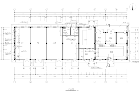 单层机修车间厂房工业建筑CAD施工图cad施工图