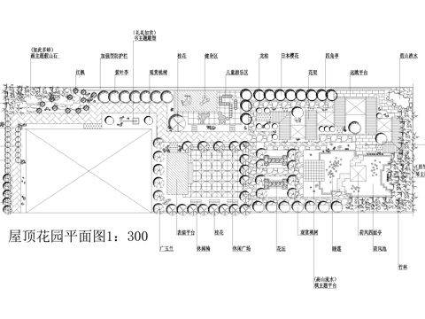 屋顶花园 平面图cad施工图