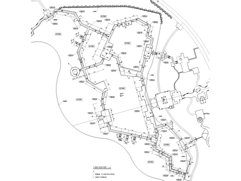 荷花池水中木栈道 栏杆cad施工图
