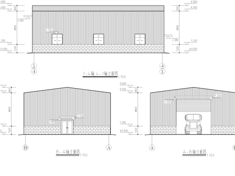 钢结构发电机房工业建筑结构CAD施工图cad施工图