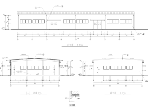 单层车间厂房工业建筑CAD施工图cad施工图cad施工图