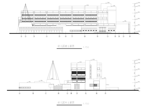 杭州钱江城住宅小区幼儿园建筑CAD施工图cad施工图