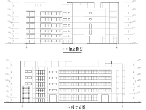 五层工业车间厂房建筑CAD施工图cad施工图