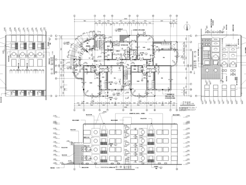 幼儿园建筑 四层托儿所带地下室cad施工图