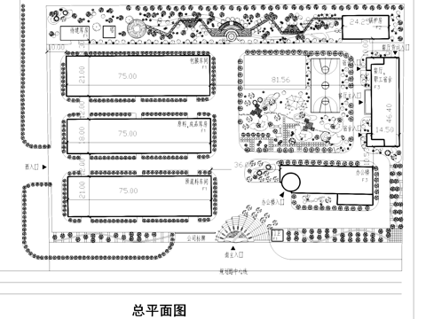 工业园区库房车间办公规划总平面CAD施工图cad施工图