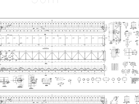 50T吊车梁钢结构CAD施工图cad施工图