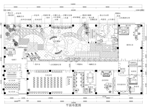 屋顶花园 办公空间平面图cad施工图