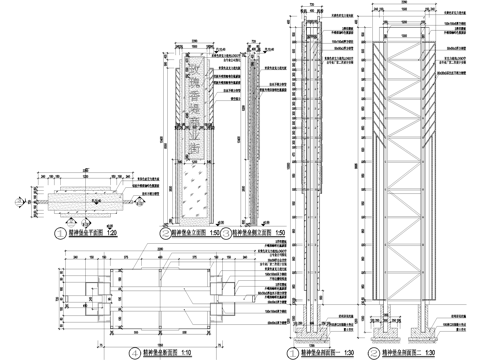 精神堡垒节点  入口标识cad施工图