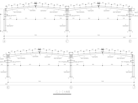 彩钢板厂房车间结构CAD施工图集cad施工图