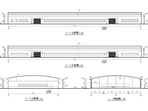 单层车间工业建筑CAD施工图cad施工图