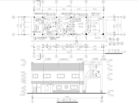 公共厕所垃圾站 二层洗手间卫生间cad施工图