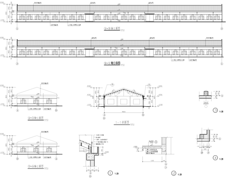 单层排架塑料加工车间厂房工业建筑CAD施工图集cad施工图