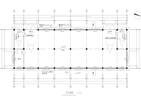 九华制衣厂车间厂房工业建筑CAD施工图cad施工图