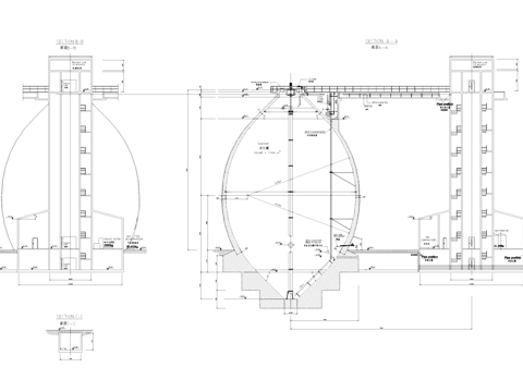 污水处理厂蛋形消化池及配套工业建筑CAD施工图cad施工图