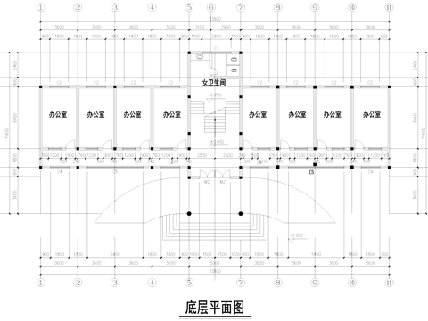 欧式多层办公楼建筑CAD施工图cad施工图