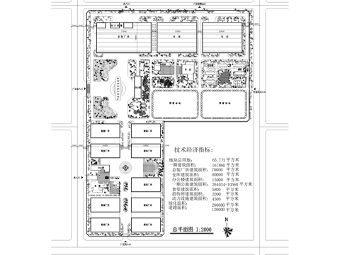 厂房产业园景观 工业园区 规划平面图cad施工图