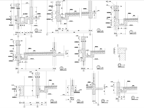 屋檐节点 檐沟详图cad施工图