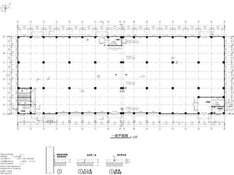 丙类六层车间厂房工业建筑CAD施工图集cad施工图