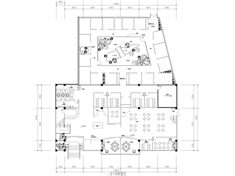 茶馆 二层茶室茶吧会所 茶楼cad施工图