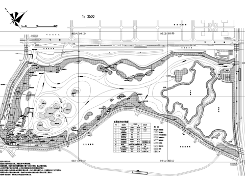湿地滨水公园规划总平面图 总图竖向游览路线cad施工图