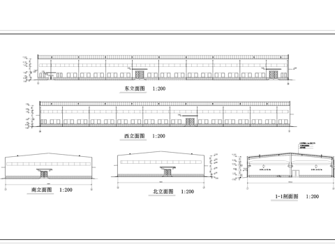 钢结构工业厂房建筑及结构CAD施工图cad施工图