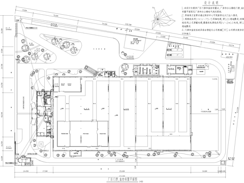 厂区门禁监控布置平面图 电气图 弱电图cad施工图