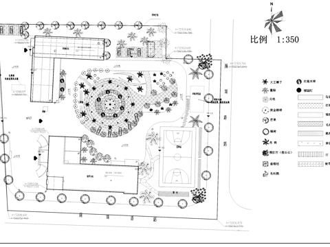 消防指挥中心景观植物绿化平面CAD施工图cad施工图