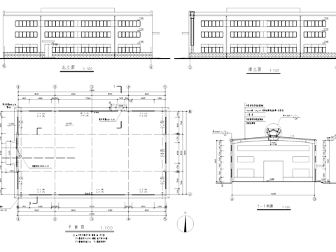 钢结构机械工厂车间厂房工业建筑CAD施工图cad施工图