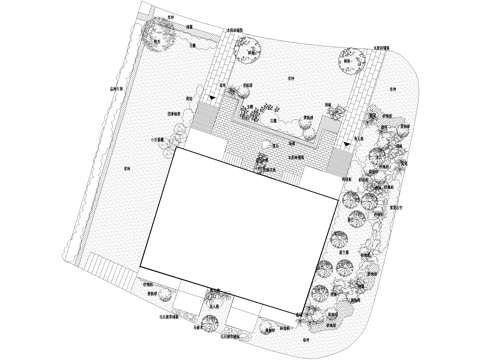 庭院 植物绿化平面图cad施工图
