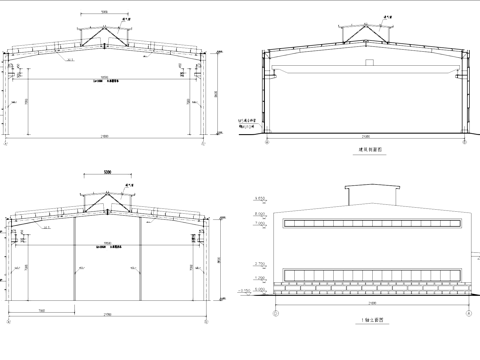 钢结构厂房工业建筑结构CAD施工图cad施工图