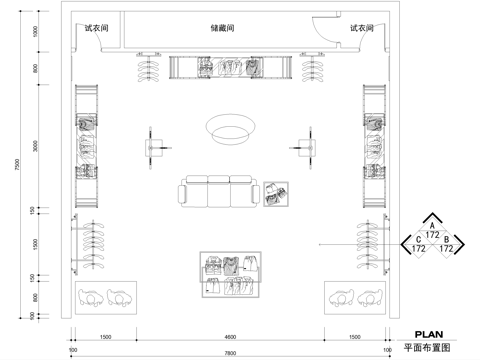 服装店 服饰店cad施工图