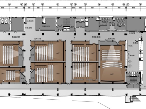 电影院  最新全套施工图设计cad施工图