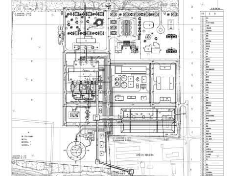 发电厂园区建筑规划平面图CAD施工图cad施工图