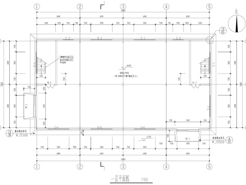 钢结构厂房二层丙类生产车间工业建筑cad施工图