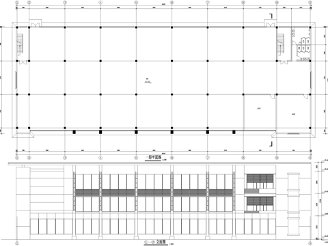 三层车间厂房工业建筑cad施工图