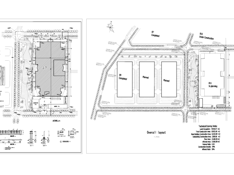 电子厂房工业建筑规划总平面CAD施工图cad施工图