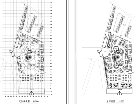游园餐厅内庭院景观平面CAD施工图cad施工图