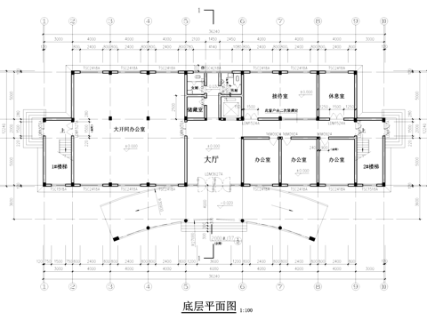 厂区办公楼建筑CAD施工图cad施工图