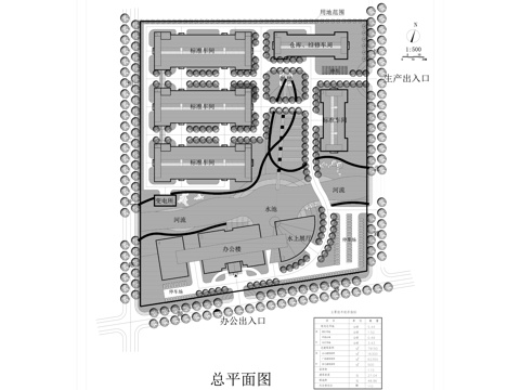 工业区建筑规划CAD平面施工图cad施工图