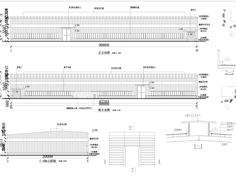 电力设备厂单层厂房工业建筑CAD施工图cad施工图