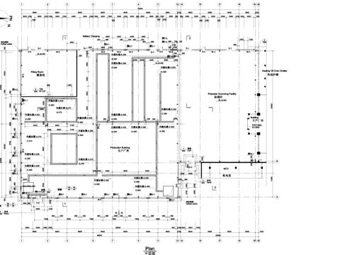 单层轻钢生产厂房装桶车间工业建筑CAD施工图集cad施工图